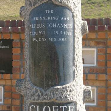 CLOETE Alfeus Johannes 1933-1998