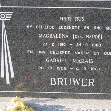 BRUWER Gabriel Marais 1909-1987 &amp; Magdalena NAUDE 1910-1968