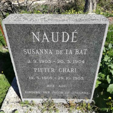 NAUDE Susanna De La Bat 1903-1904 :: NAUDE Pieter Charl 1905-1905