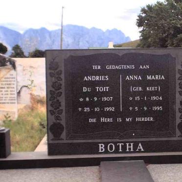 BOTHA Andries du Toit 1907-1992 &amp; Anna Maria KEET 1904-1995