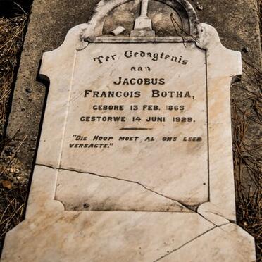 BOTHA Jacobus Francois 1865-1929