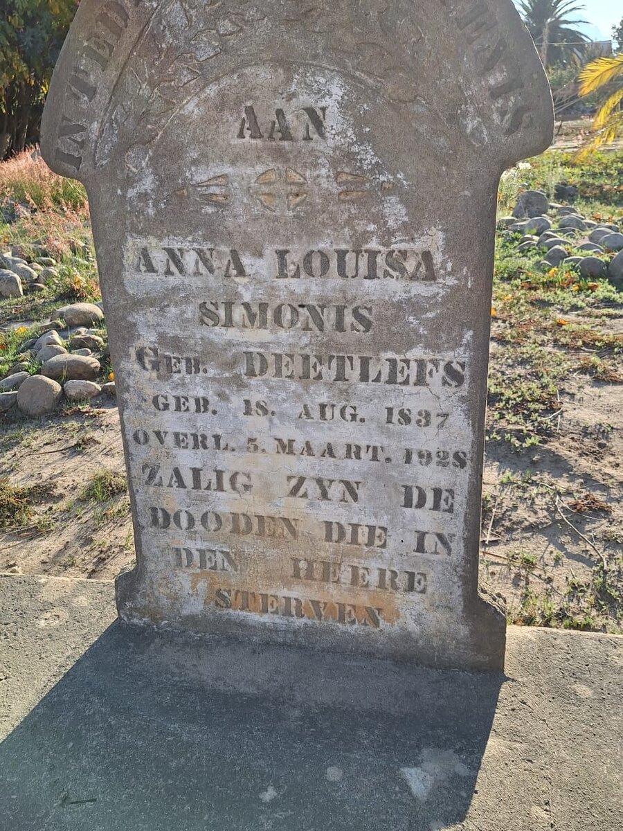 SIMONIS Anna Louisa nee DEETLEFS 1837-1928