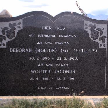 MERWE Wouter Jacobus, van der 1891-1961 &amp; Deborah DEETLEFS 1893-1960