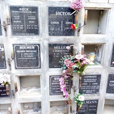 KIECK Marius 1928-2008 &amp; Dora 1928-2006 :: VICTOR Chris 1926-2007 &amp; Anna 1930- :: BOUWER Henry Michael 1937-2007