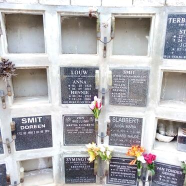 LOUW Hennie 1922-2006 &amp; Anna 1928-2003 :: SMIT Willem Johannes Erasmus 1931-2017 :: SMIT Doreen 1950-2010
