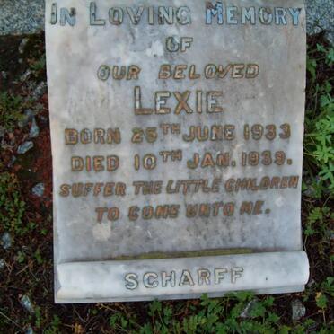 SCHARFF Lexie 1933-1939