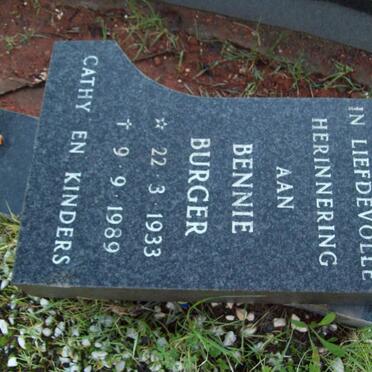 BURGER Bennie 1933-1989