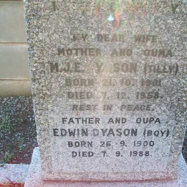 DYASON Edwin 1900-1988 &amp; M.J.E. 1901-1958