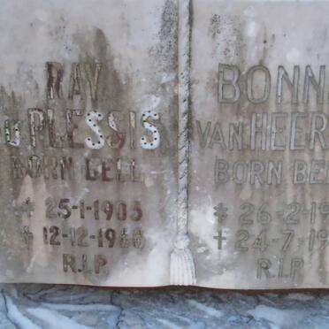PLESSIS Ray, du nee BELL 1905-1968 :: VAN HEERDEN Bonnie nee BELL 1907-1971