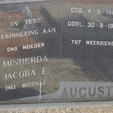 AUGUSTYN Minherda Jacoba E. nee WIGGILL 1900-1969