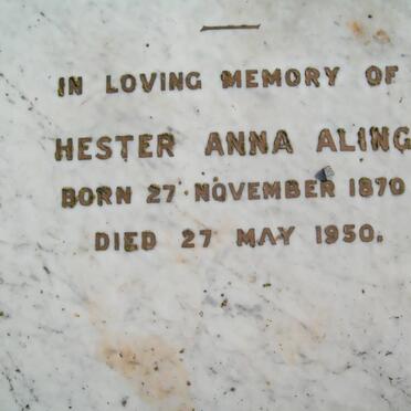 ALING Hester Anna 1870-1950