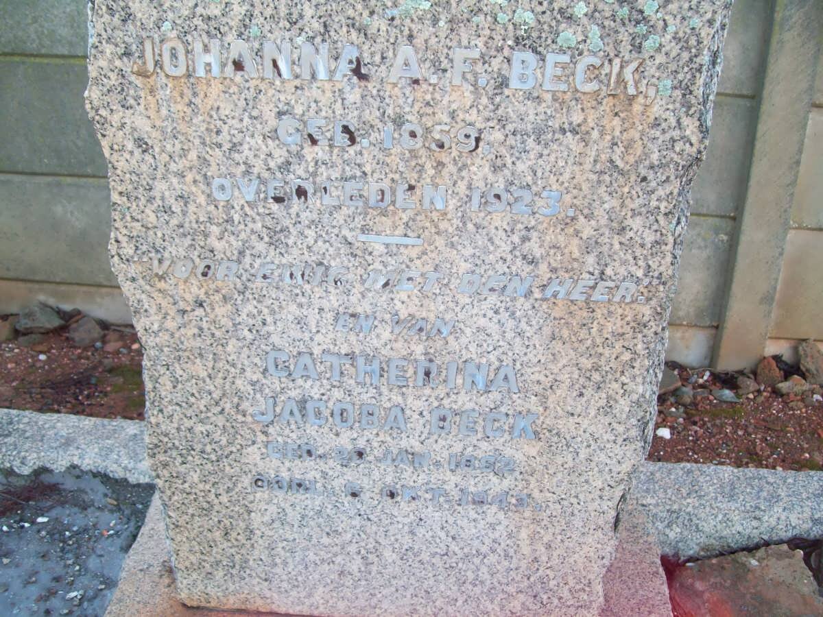 BECK Johanna A.F. 1859-1923 :: BECK  Catherina Jacoba 1852-1943
