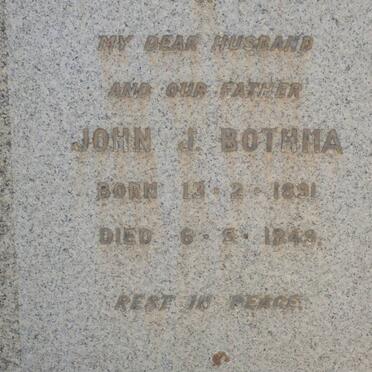 BOTHMA John J. 1891-1949