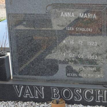 BOSCH Anna Maria, van nee STADLER 1923-1992