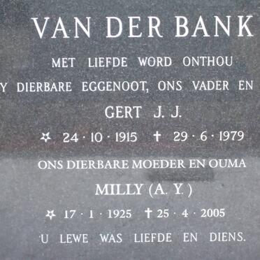 BANK Gert J.J., van der 1915-1979 &amp; A.Y. 1925-2005