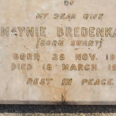 BREDENKAMP Maynie nee SWART 1901-1941