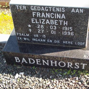 BADENHORST Francina Elizabeth 1915-1996