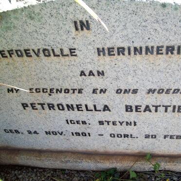 BEATTIE Petronella nee STEYN 1901-1940