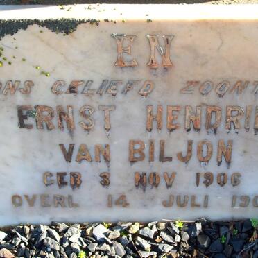 BILJON Ernst Hendrik, van 1906-1907