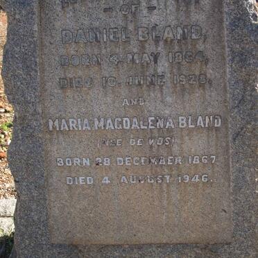 BLAND Daniel 1864-1928 &amp; Maria Magdalena DE VOS 1867-1946