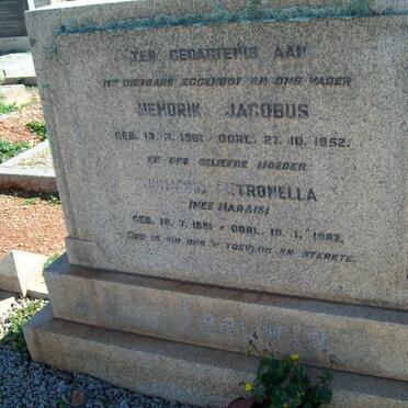 BRUWER Hendrik Jacobus 1881-1952 &amp; ? Petronella MARAIS 18?1-1965