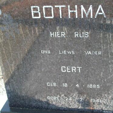 BOTHMA Gert 1865-1941