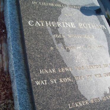 BOTHMA Catherine nee WHITEHEAD 1949-1997