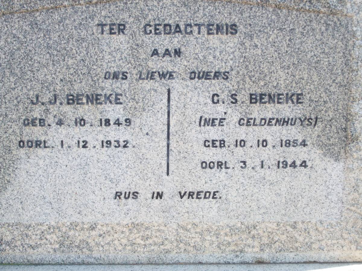BENEKE J.J. 1849-1932 &amp; G.S. GELDENHUYS 1854-1944