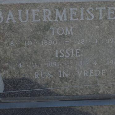 BAUERMEISTER Tom 1890-1951 &amp; Issie 1891-1989
