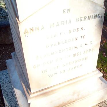 BERNING Pieter Christian -1894 &amp; Anna Maria  LE ROUX -1895