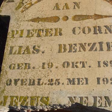 BENZIEN Pieter Cornelias 1892-1929