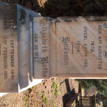 BOTHA Stephanus Jacobus 1832-1904 &amp; Susanna Elizabeth DE WET 1841-1911