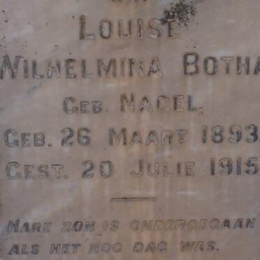 BOTHA Louise Wilhelmina nee NAGEL 1893-1915