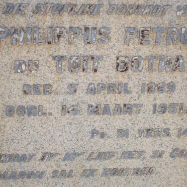 BOTHA Philippus Petrus du Toit 1869-1951