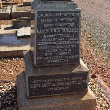 BOTHA Demona Ann nee KANNEMEYER -1921