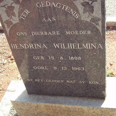 BURGER Hendrina Wilhelmina 1898-1963