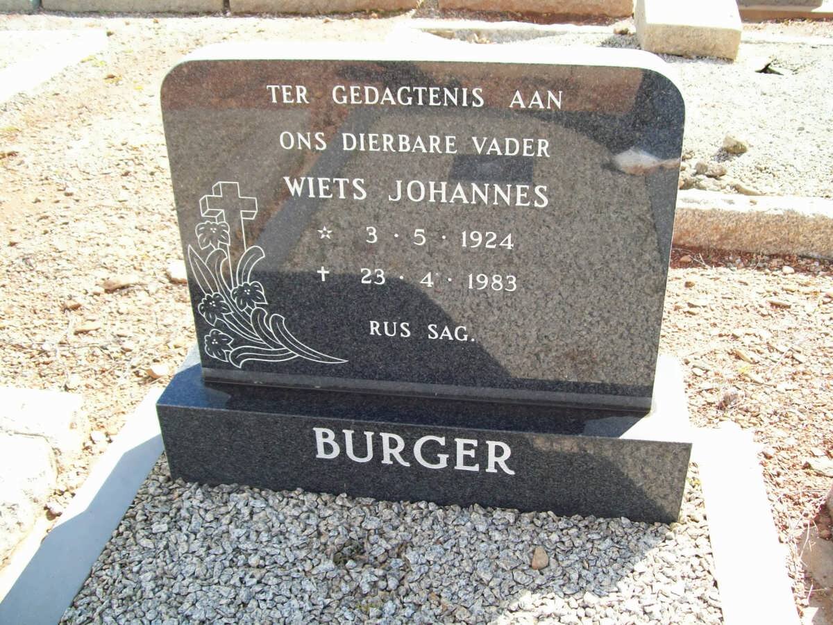 BURGER Wiets Johannes 1924-1983