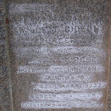 BURGER Willem Gideon 1909-1932