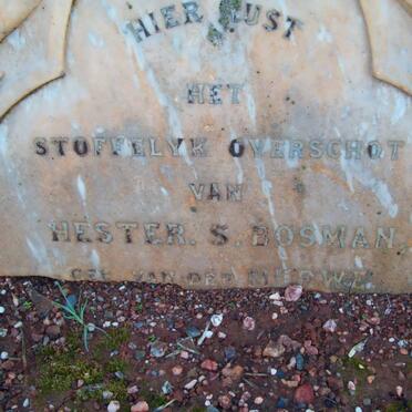 BOSMAN Hester S. nee VAN DER MERWE 1839-1903