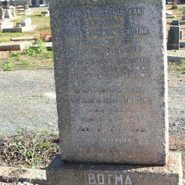 BOTMA Lucas Marthienus 1872-1942 &amp; Catharina Elizabeth DU PLESSIS 1874-1948