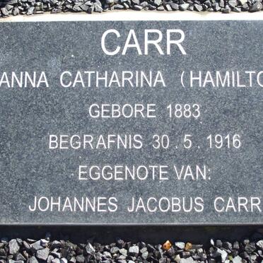CARR Anna Catharina nee HAMILTON 1883-1916