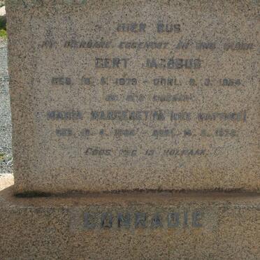 CONRADIE Gert Jacobus 1879-1954 &amp; Maria Margaretha MATTHEE 1884-1972