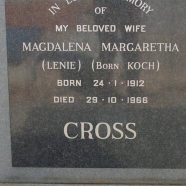 CROSS Magdalena Margaretha nee KOCH 1912-1966