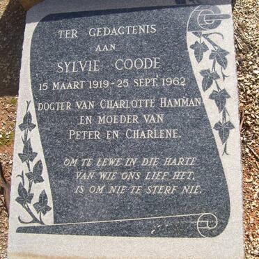 COODE Sylvie nee HAMMAN 1919-1962