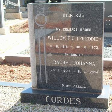 CORDES Willem F.U. 1918-1972 :: CORDES Rachel Johanna 1933-2004
