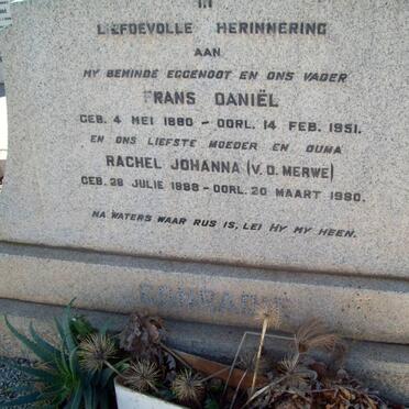 CONRADIE Frans Daniel 1880-1951 &amp; Rachel Johanna V.D. MERWE 1888-1980