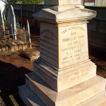 CARR Charles Louis 1843-1894 &amp; Isabella SMIT 1851-1912 :: CARR S.G. -1899