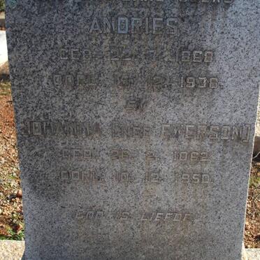 CILLIERS Andries 1868-1938 &amp; Johanna EVERSON 1862-1950