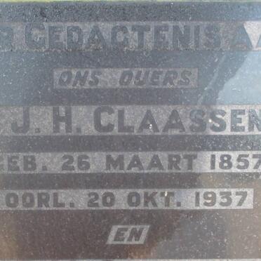 CLAASSENS H.J.H. 1857-1937 &amp; J.E.M. MALAN 1859-1937