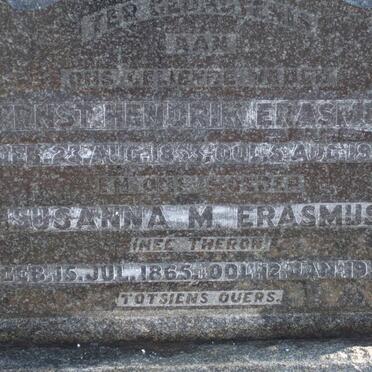 ERASMUS Ernst Hendrik 1853-1936 &amp; Susanna M. THERON 1865-1956